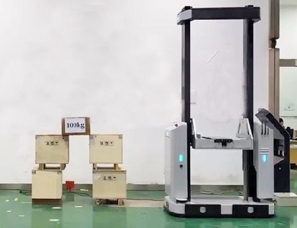 Telescopic Fork Pallet Truck AGV Automated Guided Vehicle Side Fork Type 50KG-100KG