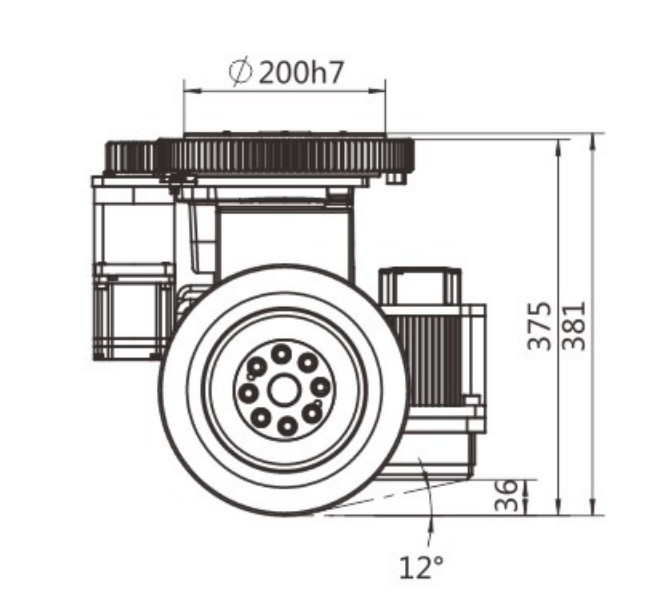 1500W AGV Steering Wheel Assembly Drives Horizontal Two Wheel Differential Series In One