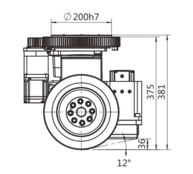 48Volt Driving 2300W AGV Drive Unit Horizontal Two Wheel Differential Series In One