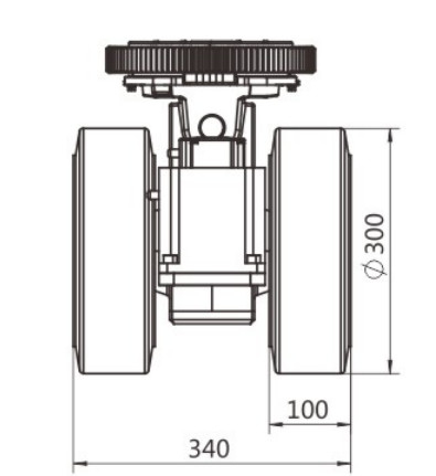 2300W Diameter 300MM AGV Wheel Motor Drive Horizontal Two-Wheel Planetary Series In One