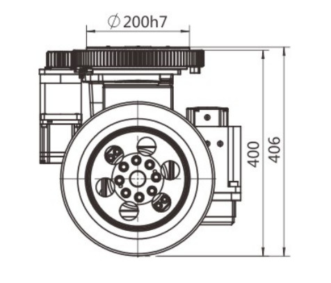 2300W Diameter 300MM AGV Wheel Motor Drive Horizontal Two-Wheel Planetary Series In One