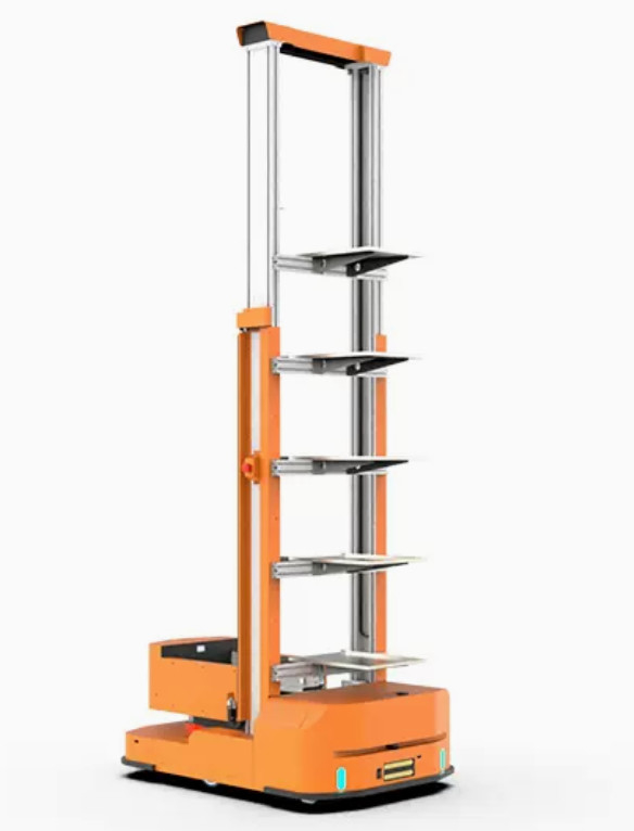 AGV Automated Guided Vehicle Light Load 30KG Material Box AGV Differential Drive Telescopic Clip Lifting Height 2m