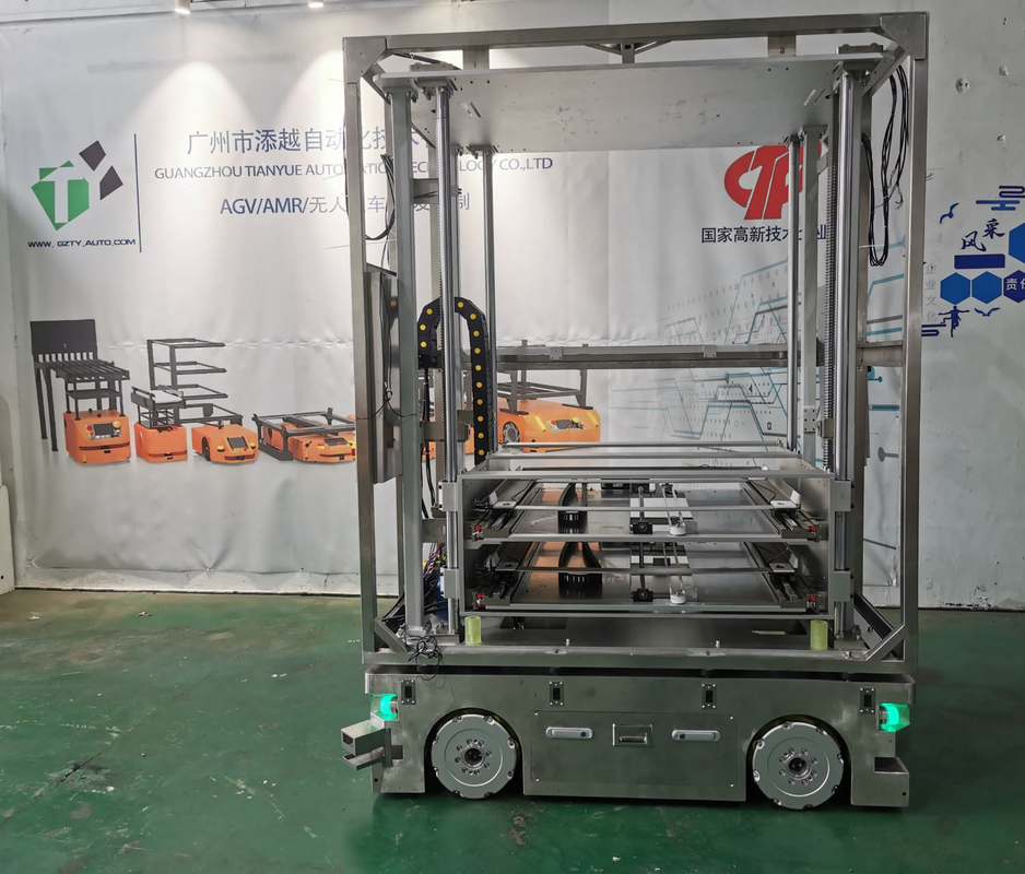 LCD Panel Transportation AGV Automated Guided Vehicle Dust-Free Operation Double Side Platform Load 100KG