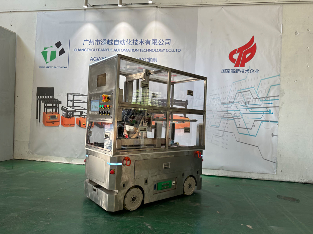 50KG Load AGV Automated Guided Vehicle Full Front-Moving Fork Picks Up LCD Panels Dust-Free Working Environment