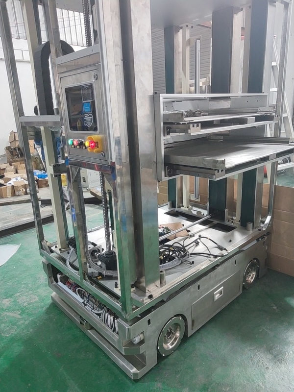 LCD Panel Transportation AGV Automated Guided Vehicle Dust-Free Operation Double Side Platform Load 100KG